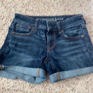 AEO midi denim shorts